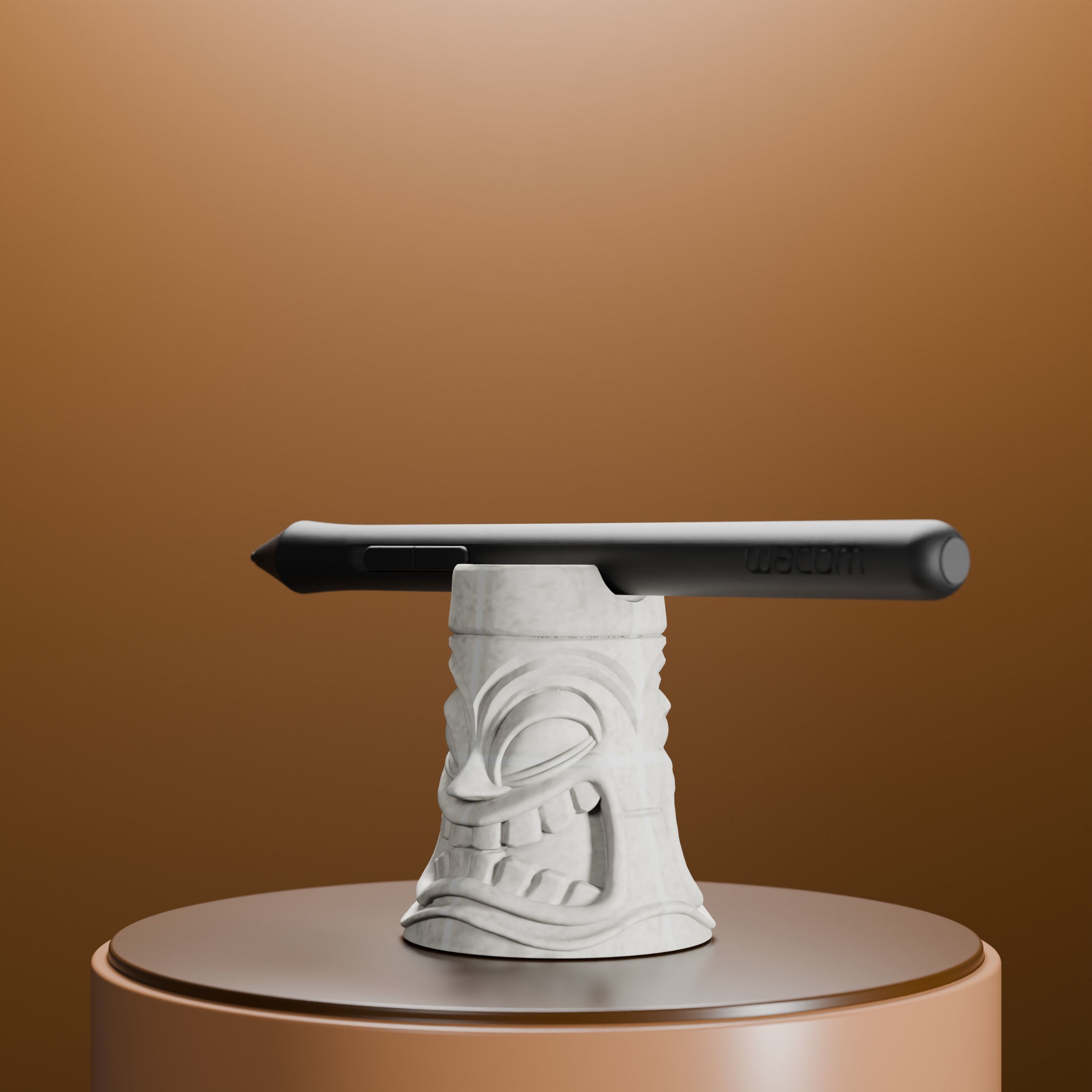 Tiki Wacom Pen Holder 3D print model_4