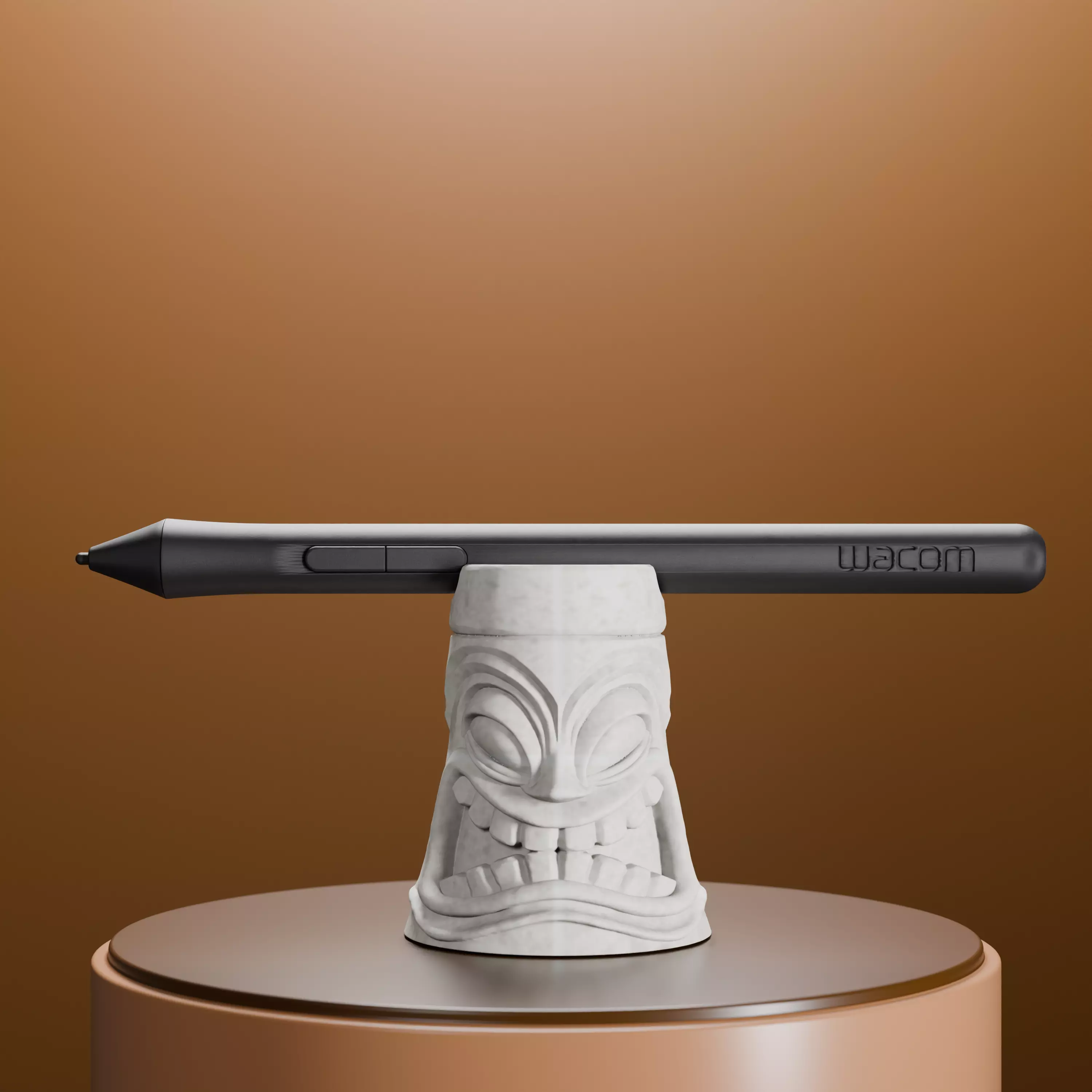 Tiki Wacom Pen Holder 3D print model_0
