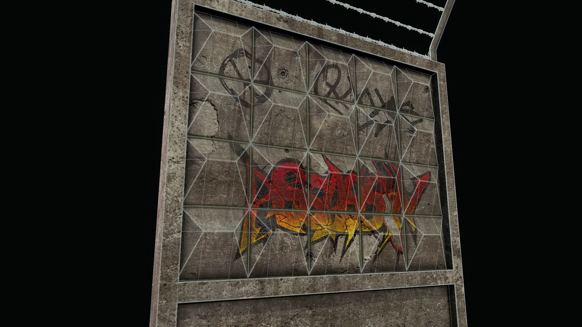 PO2 Concrete Wall - Tutorial Included Low-poly 3D model_9