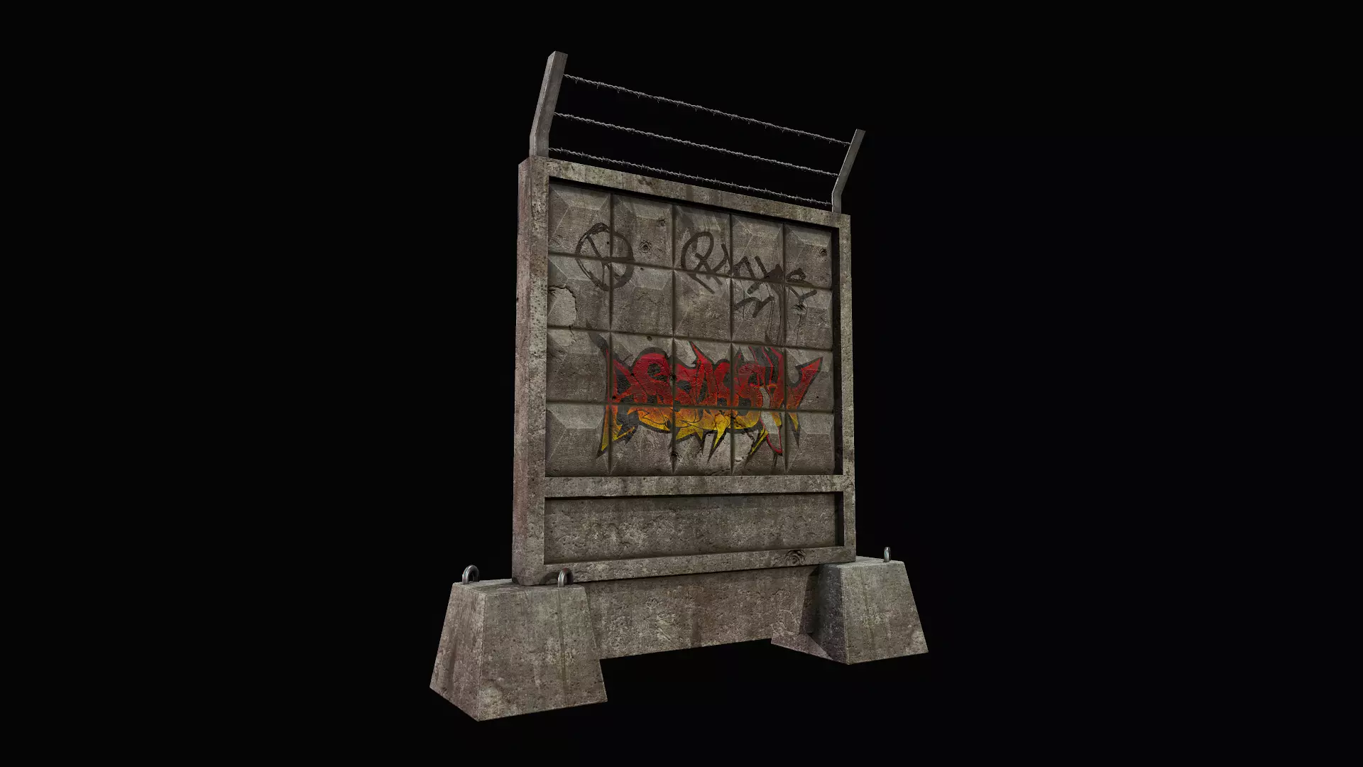 PO2 Concrete Wall - Tutorial Included Low-poly 3D model_0