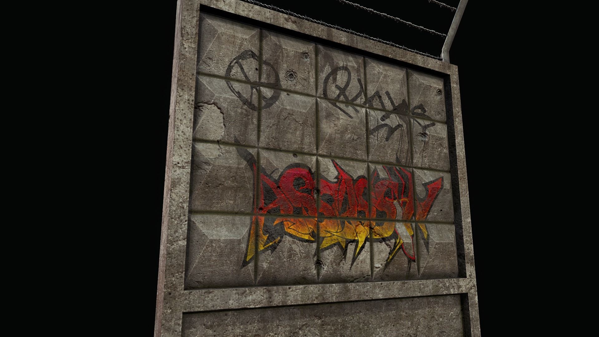 PO2 Concrete Wall - Tutorial Included Low-poly 3D model_8