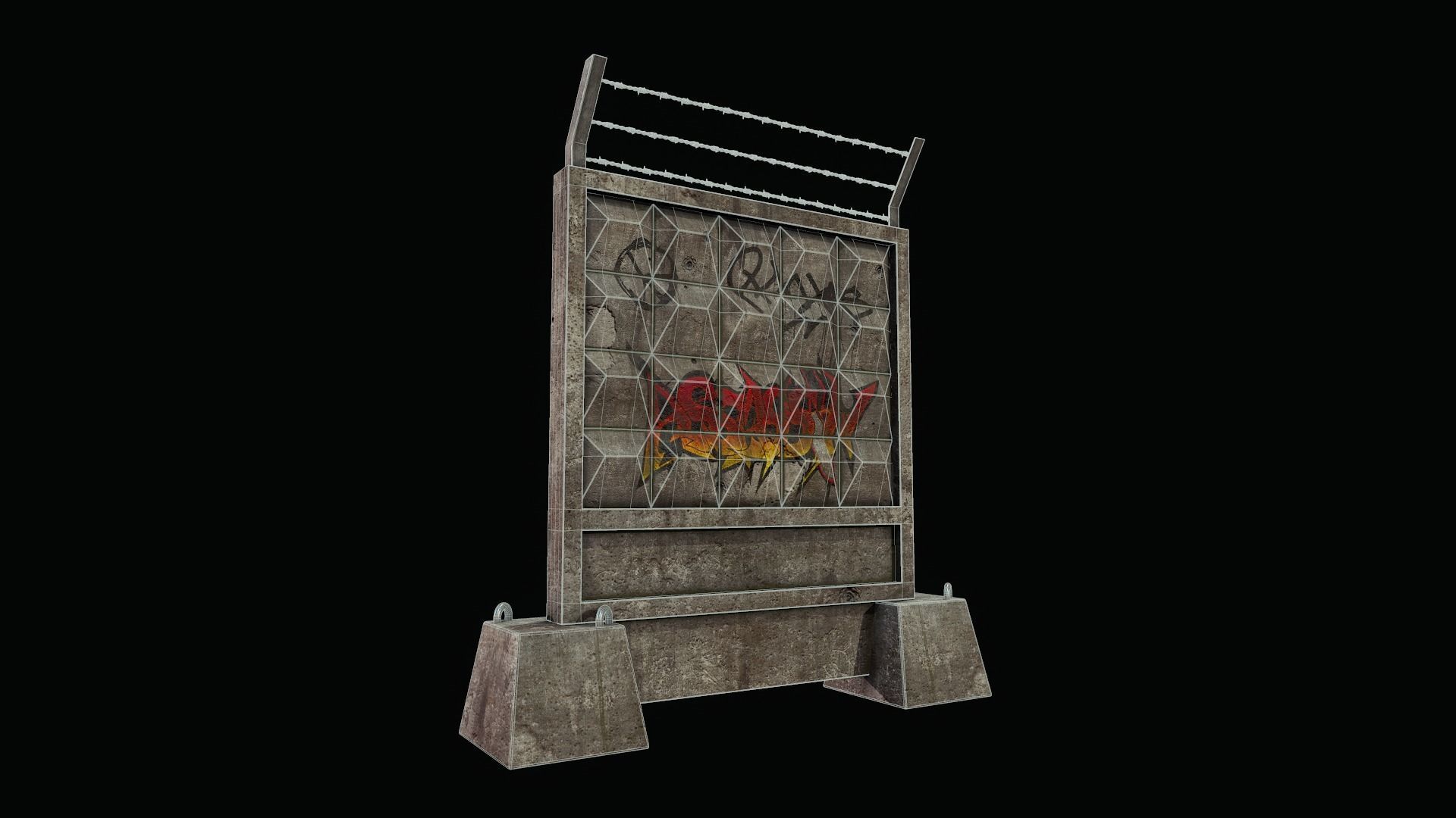 PO2 Concrete Wall - Tutorial Included Low-poly 3D model_3