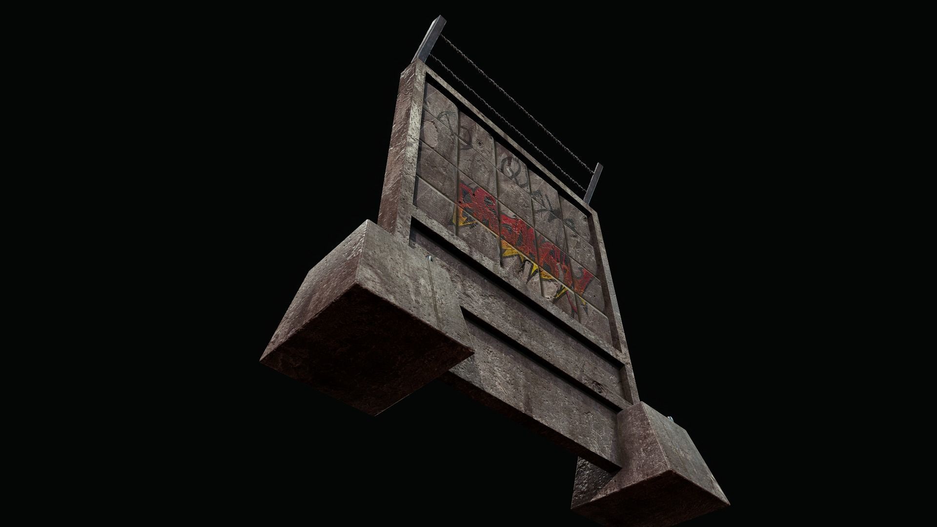 PO2 Concrete Wall - Tutorial Included Low-poly 3D model_14