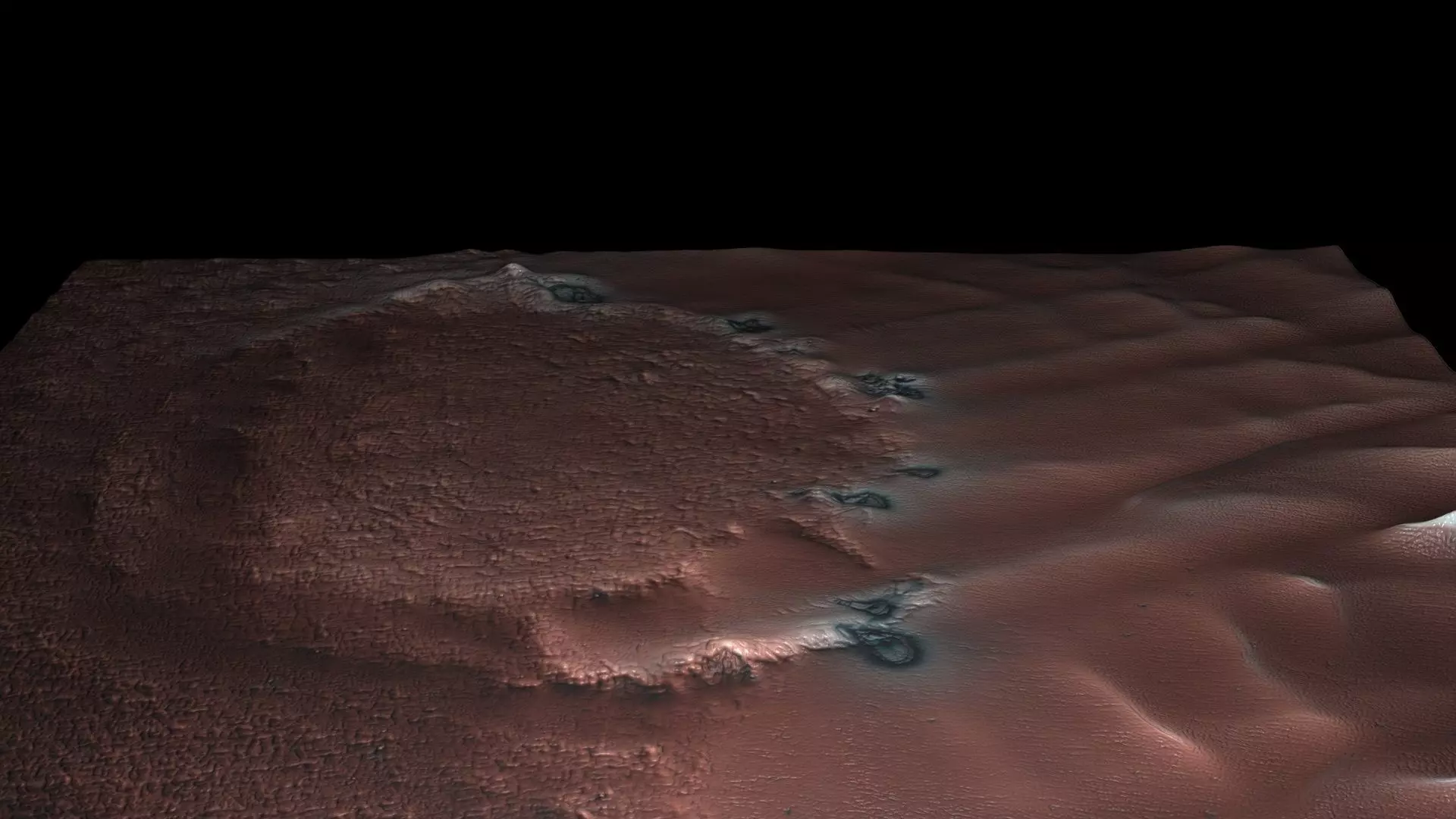 Partly Snowy Mars Surface 3D model