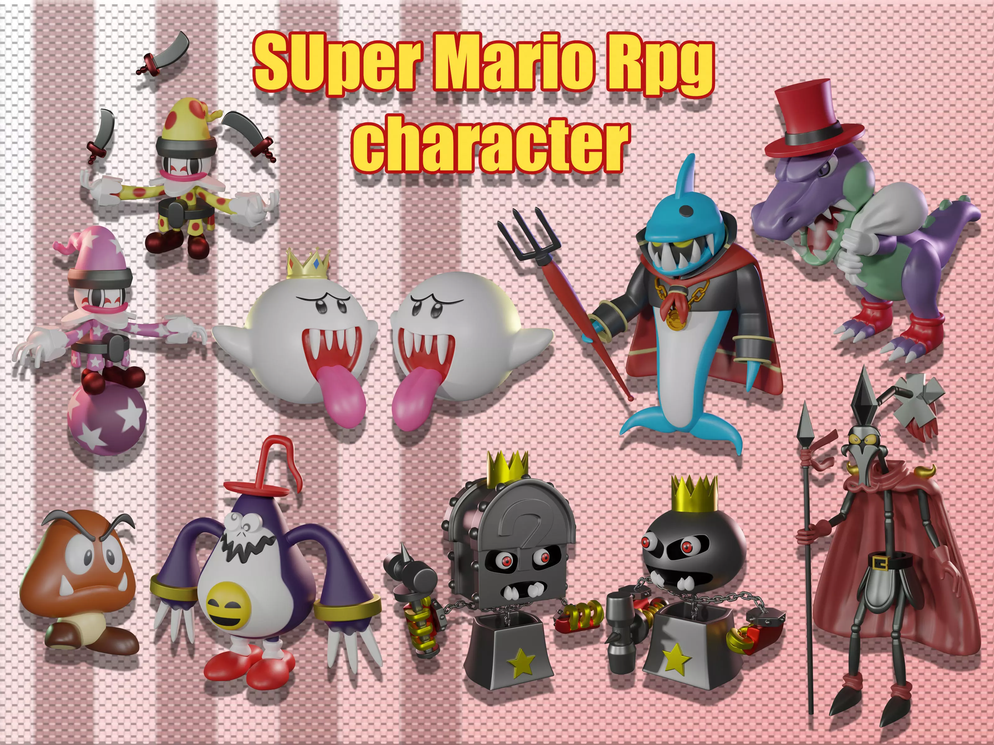 Super mario RPG character pack 3D print model_0