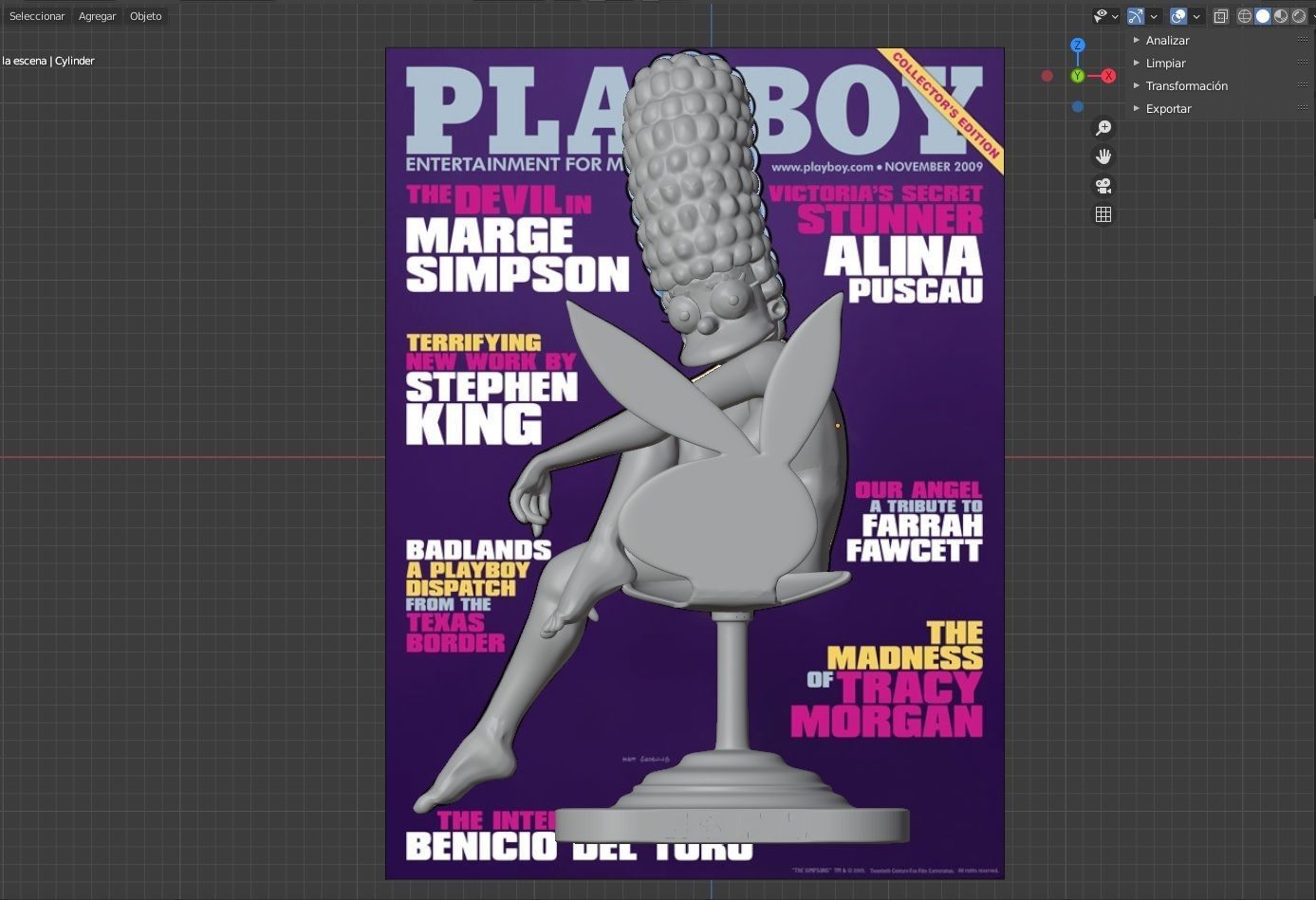 Marge Simpson Playboy 3D print model_10