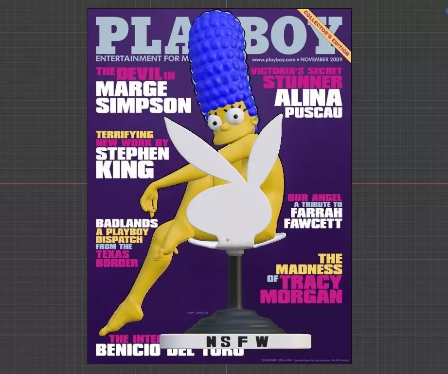 Marge Simpson Playboy 3D print model_0
