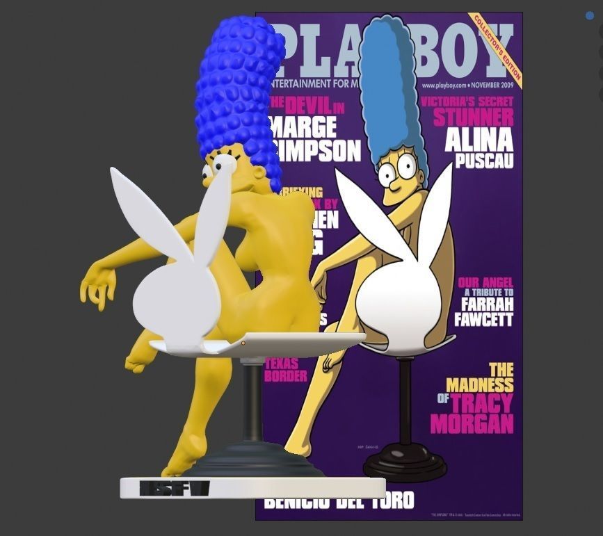 Marge Simpson Playboy 3D print model_2