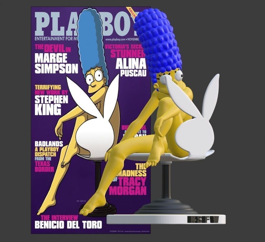 Marge Simpson Playboy 3D print model_8