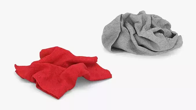 Crumpled Napkins Collection 3D Model Pack