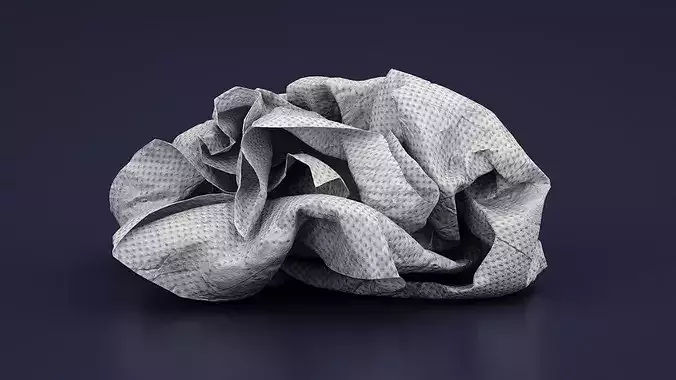 Crumpled Napkins Collection 3D Model Pack 4