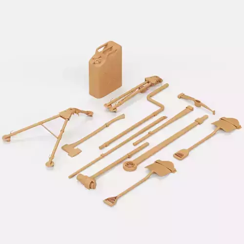 US tank tools and equipment set 3D print model