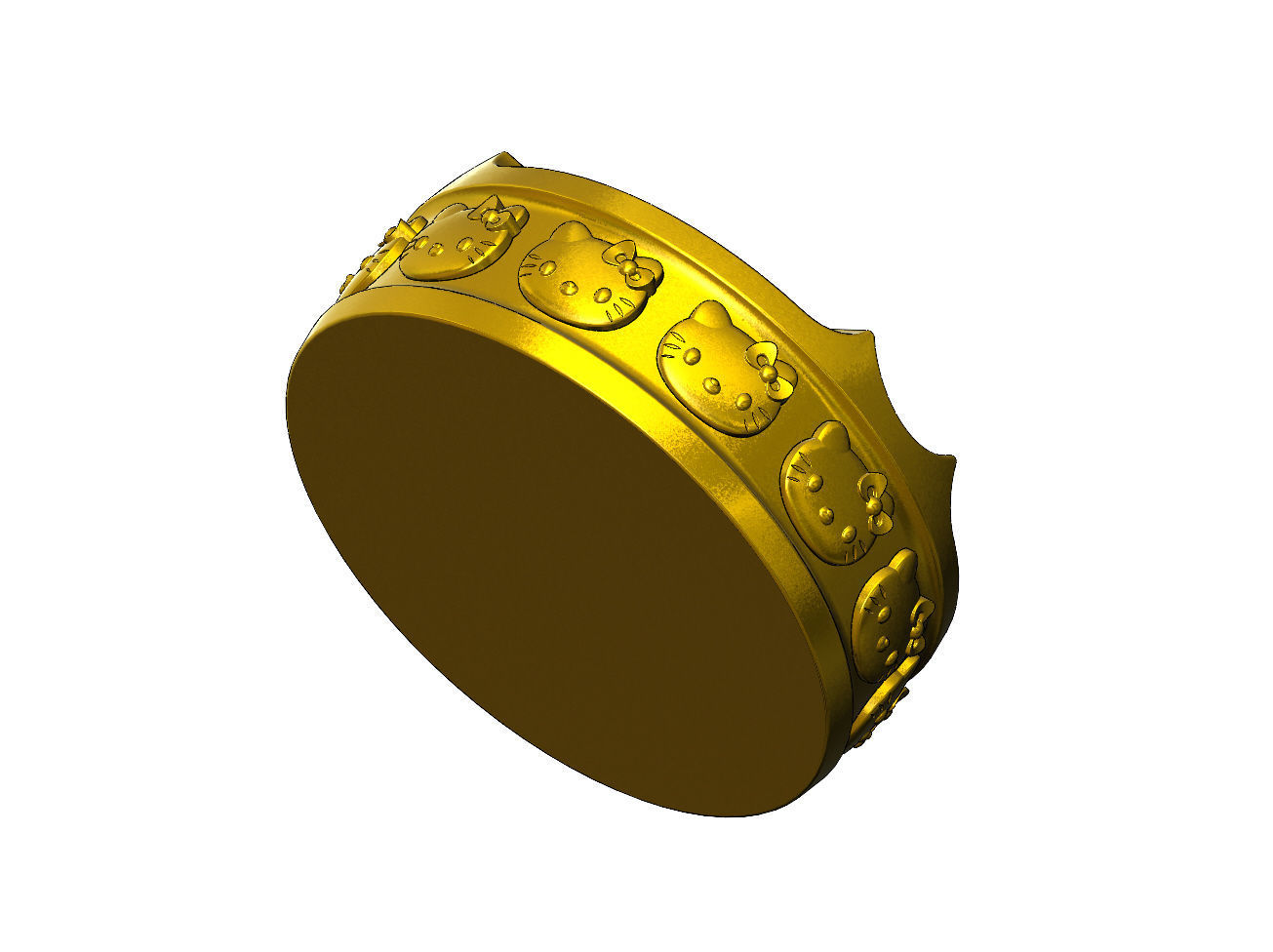 Hello kitty carved ashtray bowl  3D print model_5