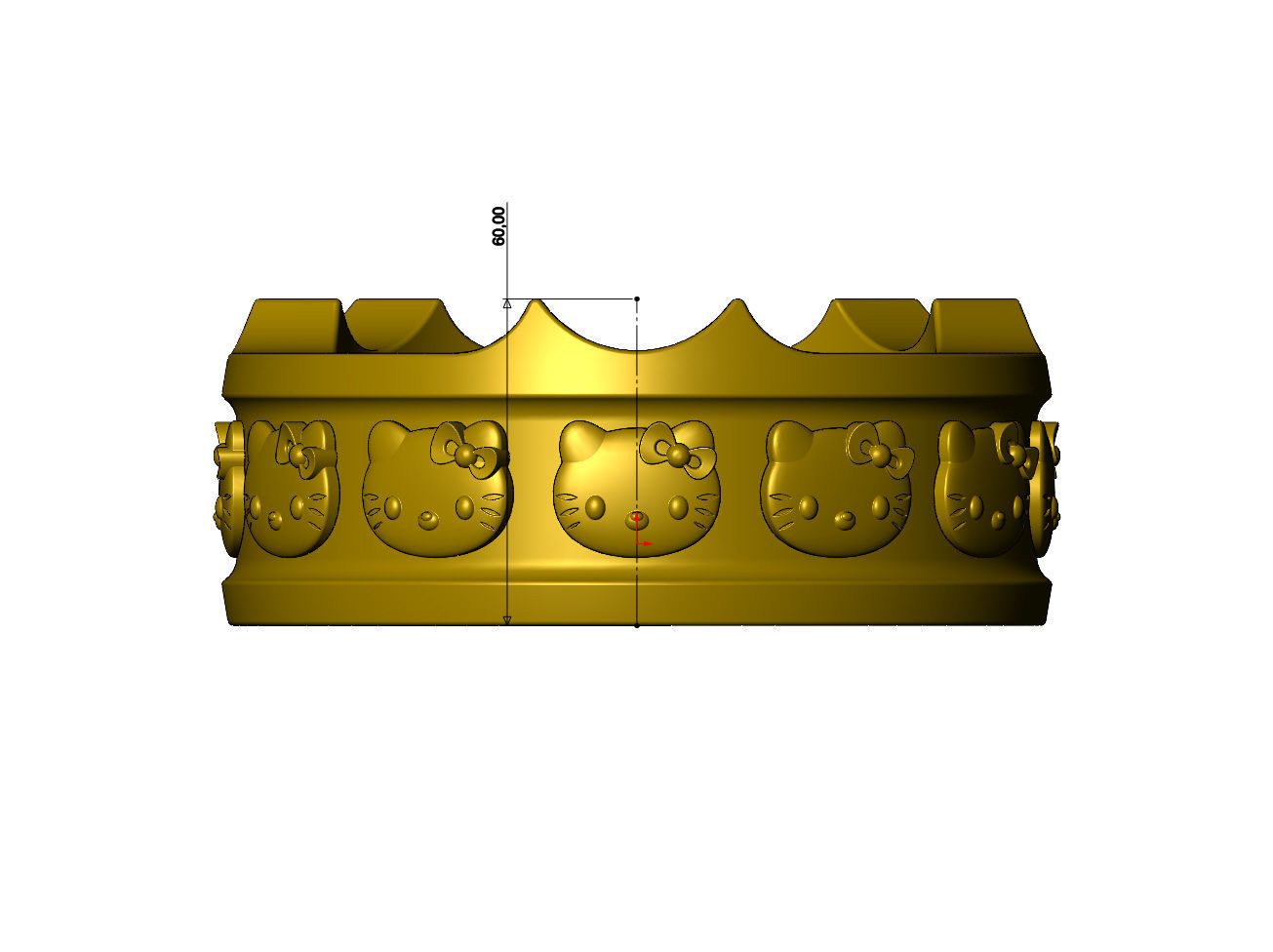Hello kitty carved ashtray bowl  3D print model_7