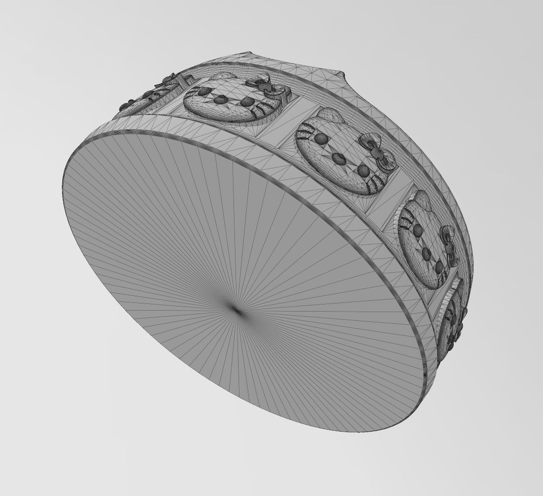 Hello kitty carved ashtray bowl  3D print model_14