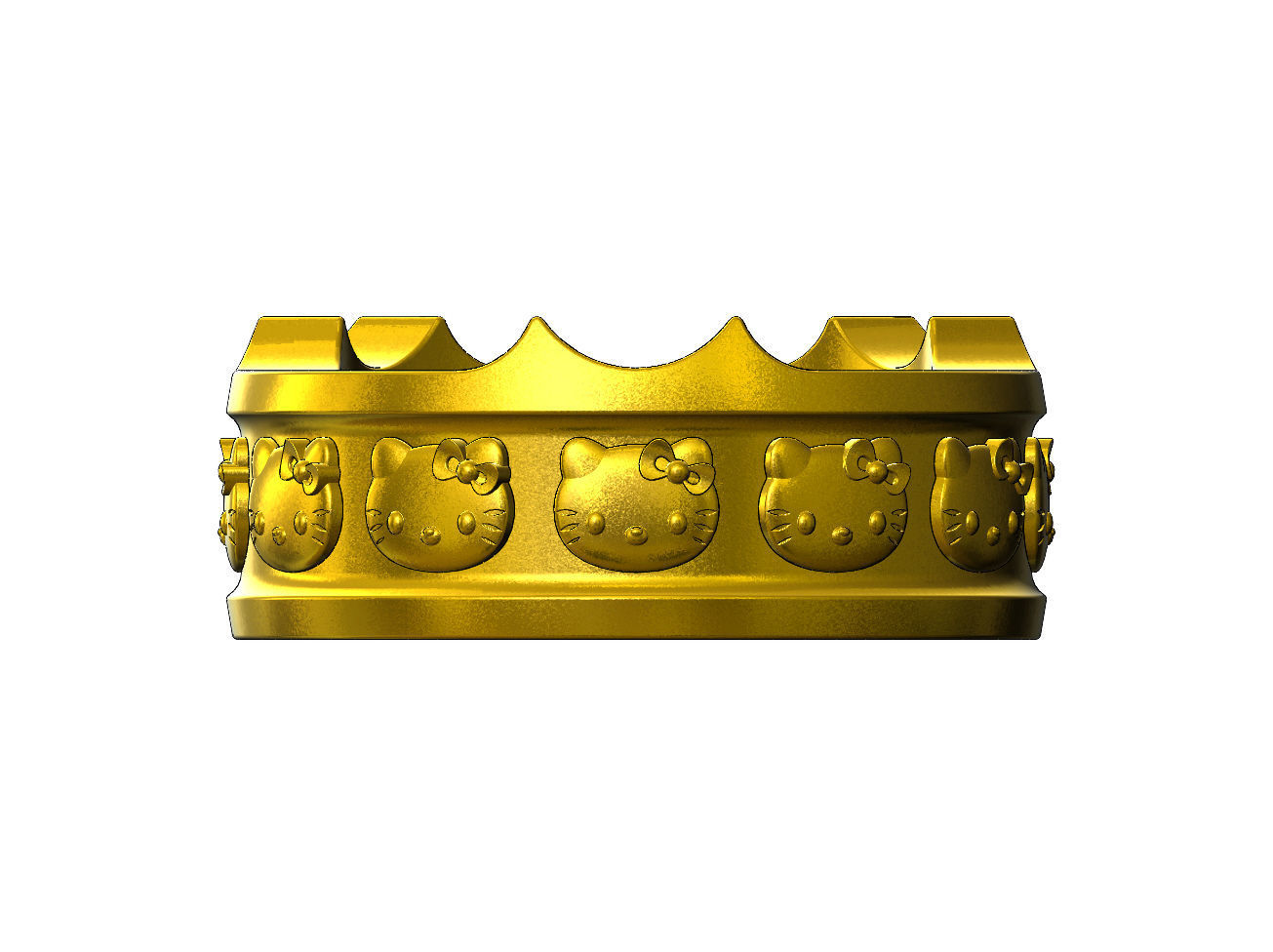 Hello kitty carved ashtray bowl  3D print model_1