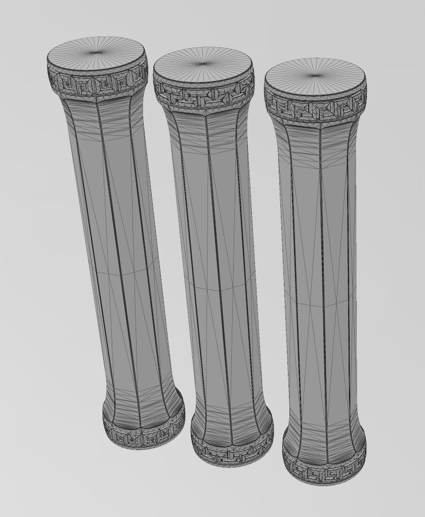 Octagonal greek key model making miniature pillar columns 3D print model_15