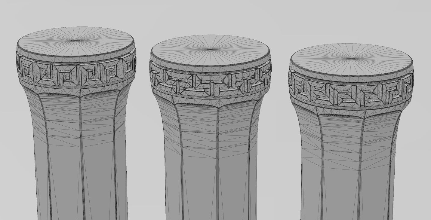 Octagonal greek key model making miniature pillar columns 3D print model_17
