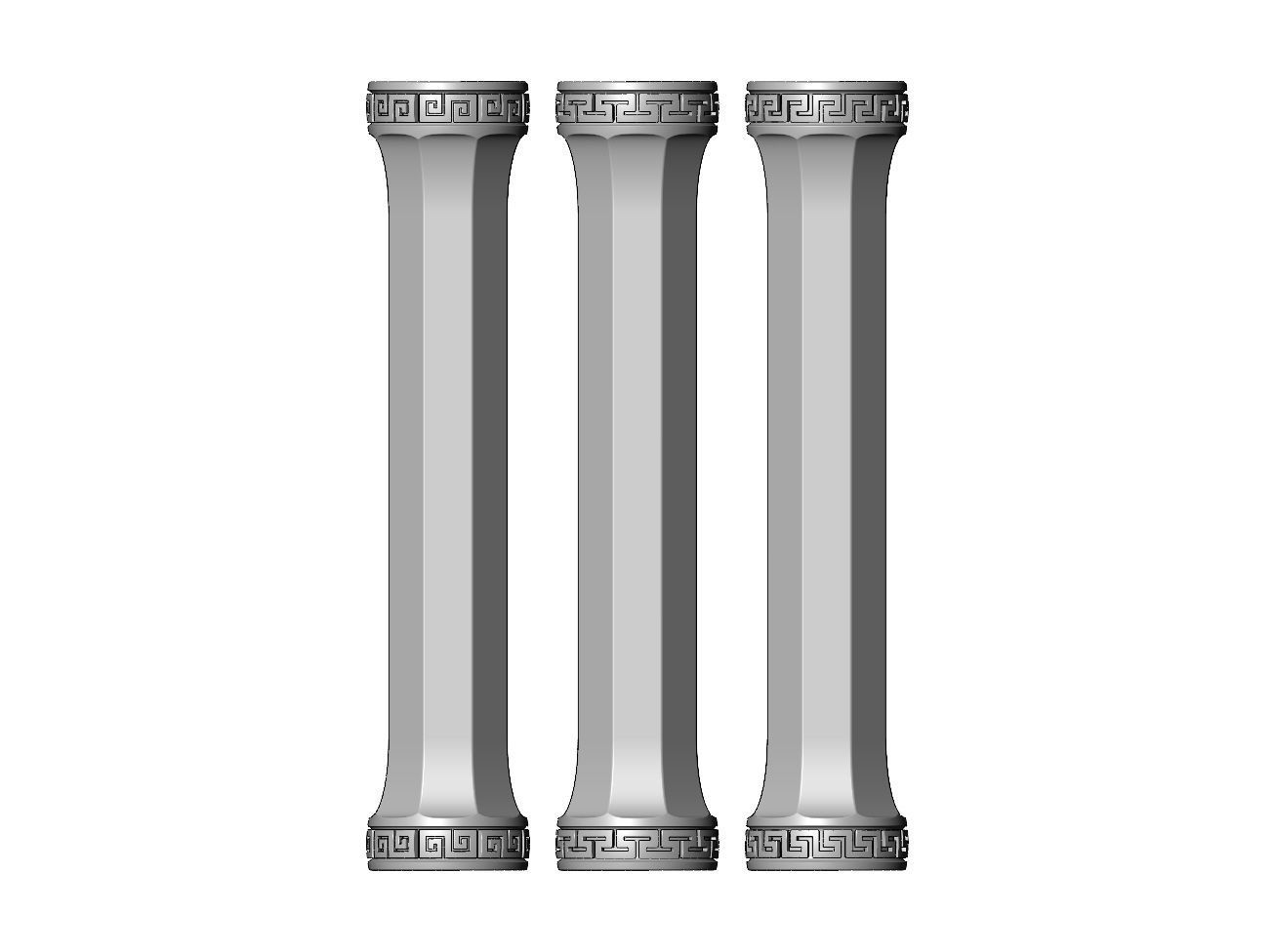 Octagonal greek key model making miniature pillar columns 3D print model_1