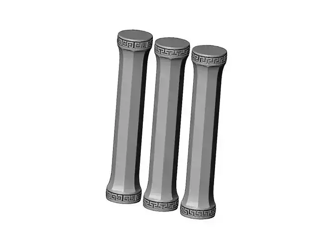 Octagonal greek key model making miniature pillar columns