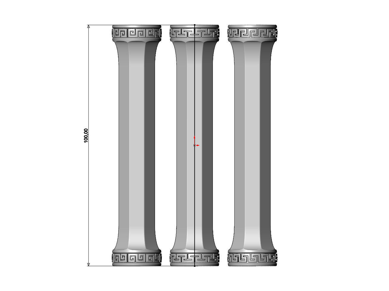 Octagonal greek key model making miniature pillar columns 3D print model_7