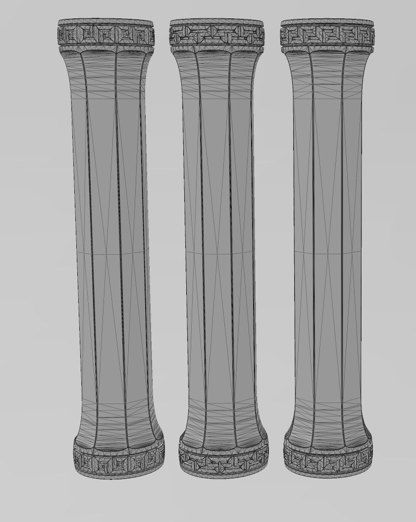 Octagonal greek key model making miniature pillar columns 3D print model_16