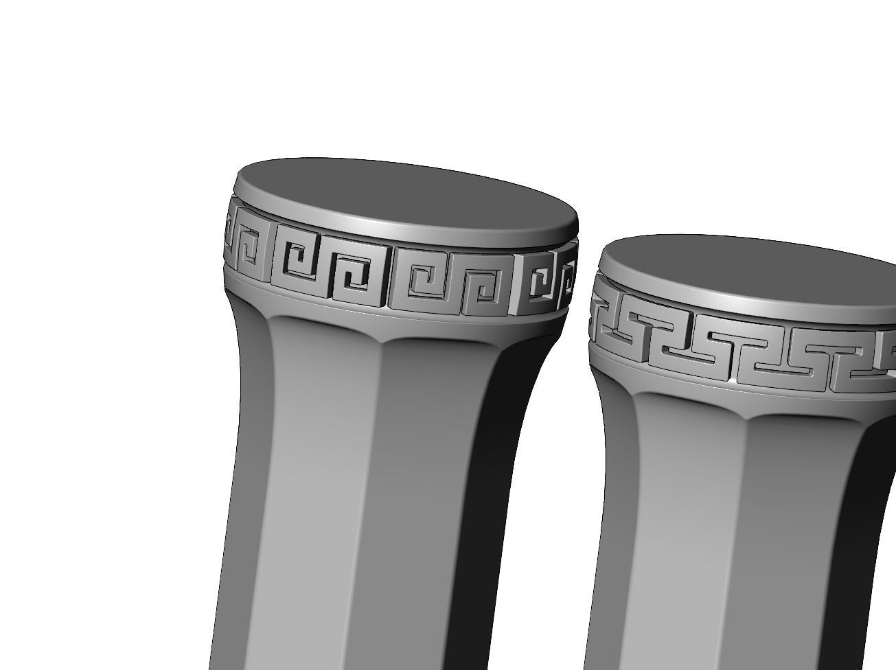 Octagonal greek key model making miniature pillar columns 3D print model_4
