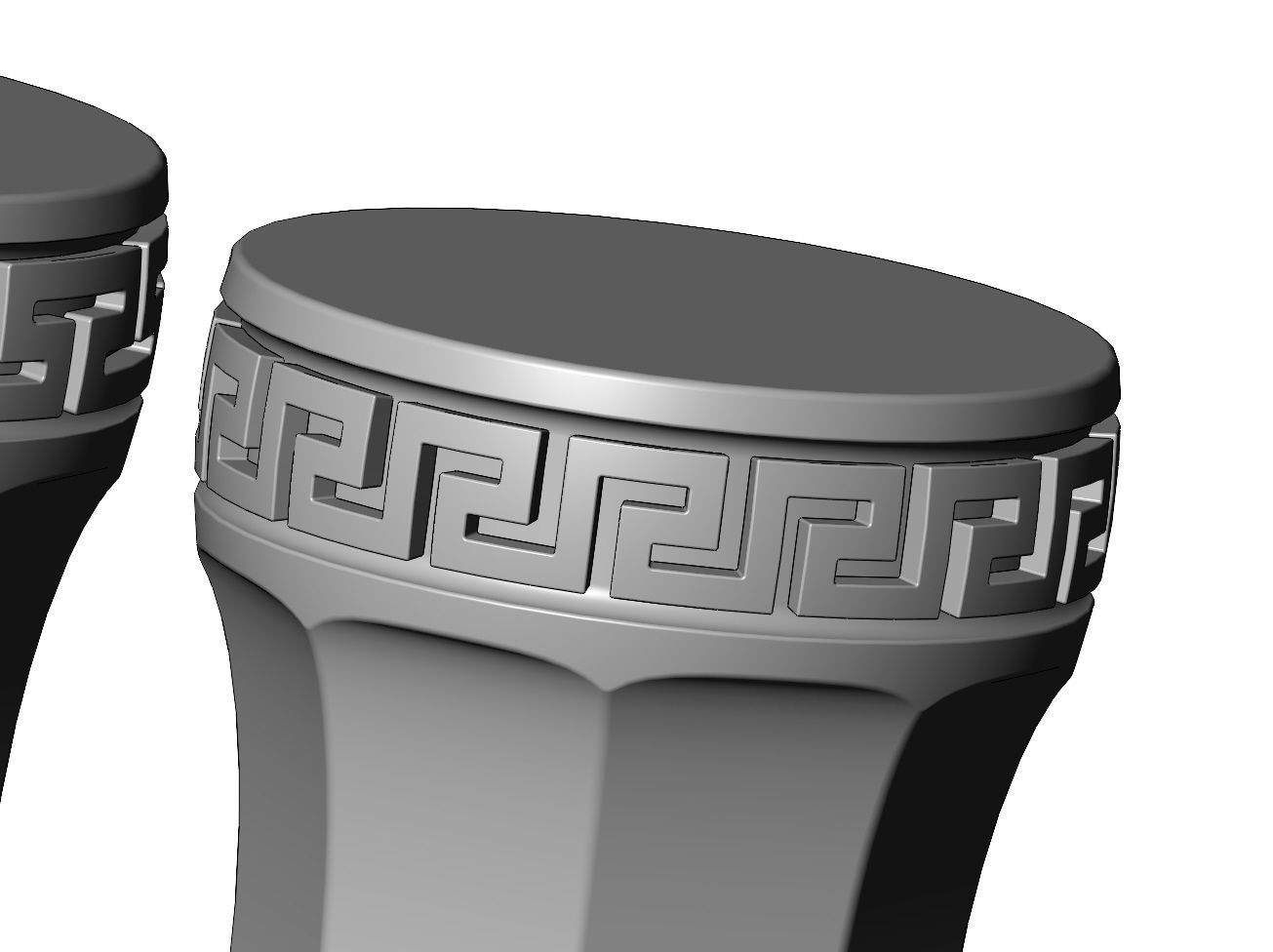 Octagonal greek key model making miniature pillar columns 3D print model_6