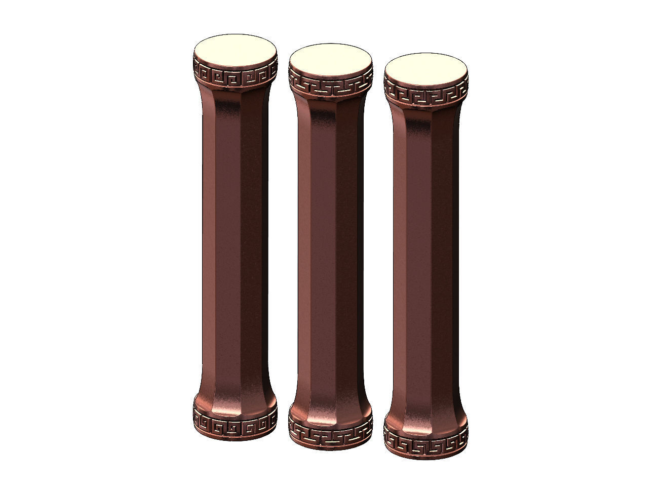 Octagonal greek key model making miniature pillar columns 3D print model_11