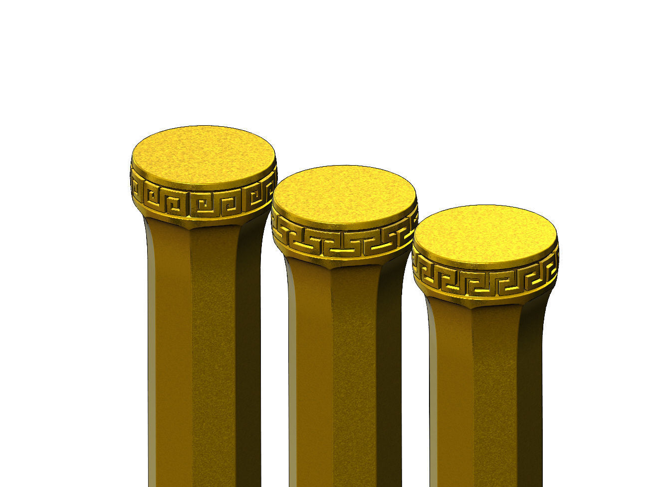 Octagonal greek key model making miniature pillar columns 3D print model_13
