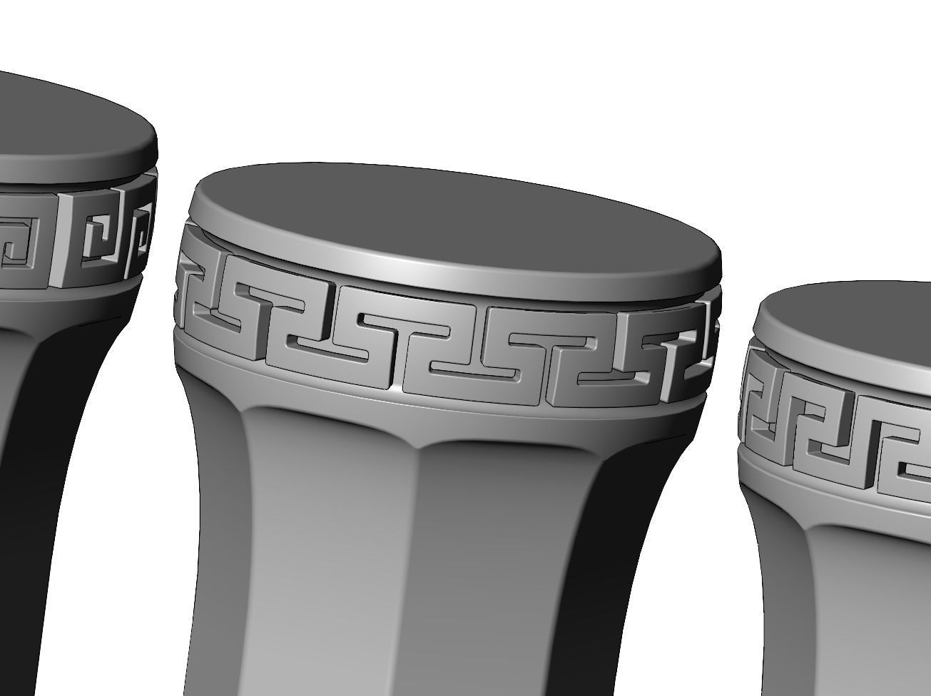 Octagonal greek key model making miniature pillar columns 3D print model_5
