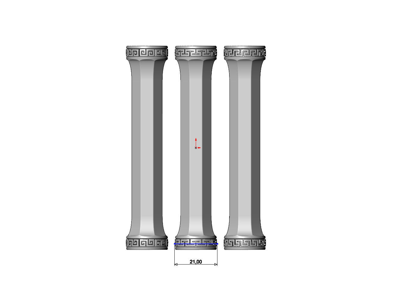 Octagonal greek key model making miniature pillar columns 3D print model_8