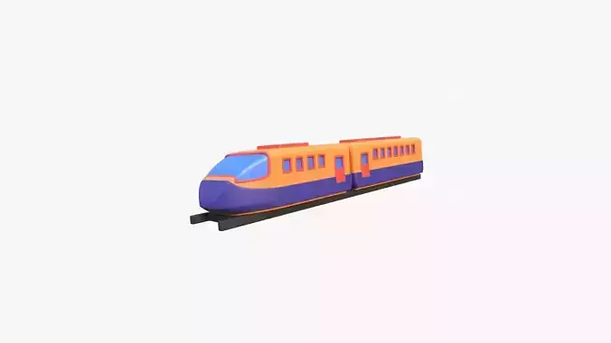 High Speed Train 3D Illustration