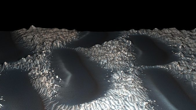 Partly Snowy Mars Surface 3D model