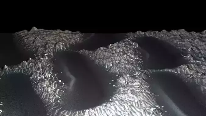 Partly Snowy Mars Surface