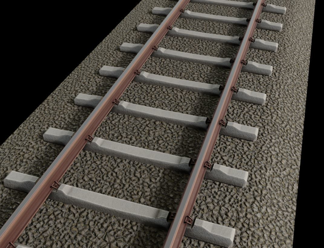Railroad Parts - Low-Poly and Curve-Based Low-poly 3D model_23