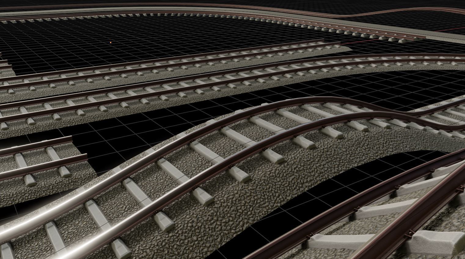 Railroad Parts - Low-Poly and Curve-Based Low-poly 3D model_21