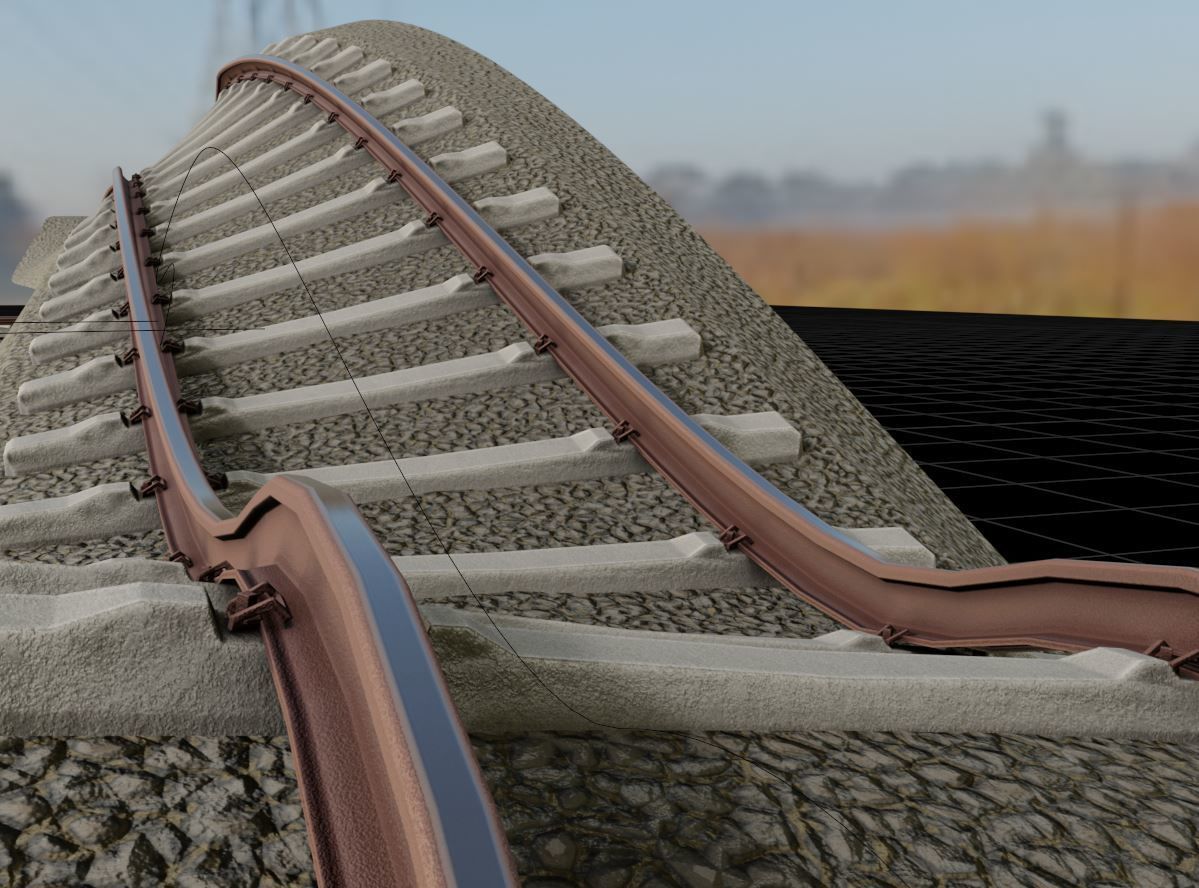 Railroad Parts - Low-Poly and Curve-Based Low-poly 3D model_10
