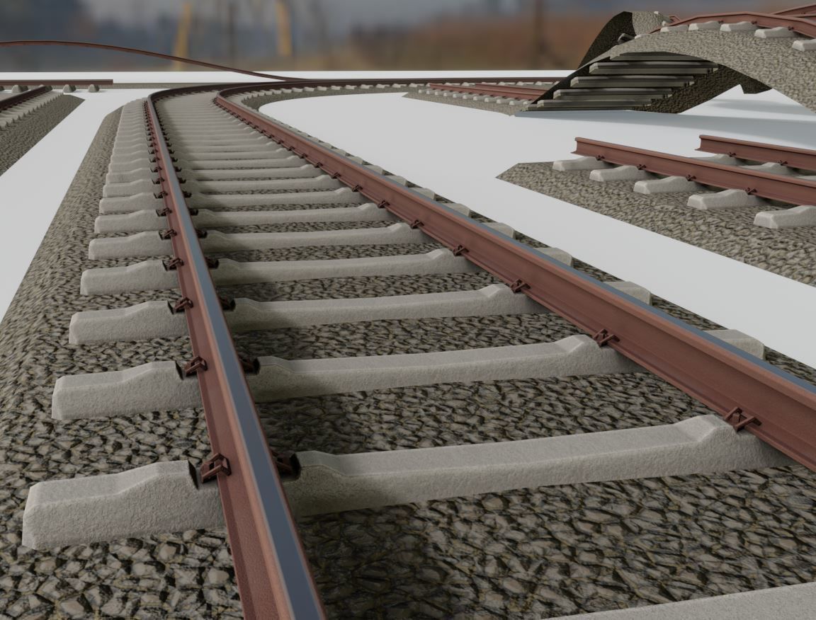 Railroad Parts - Low-Poly and Curve-Based Low-poly 3D model_25