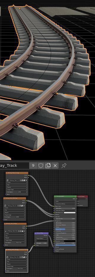 Railroad Parts - Low-Poly and Curve-Based Low-poly 3D model_5