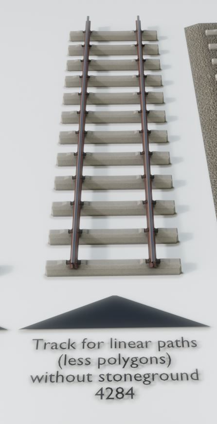 Railroad Parts - Low-Poly and Curve-Based Low-poly 3D model_13