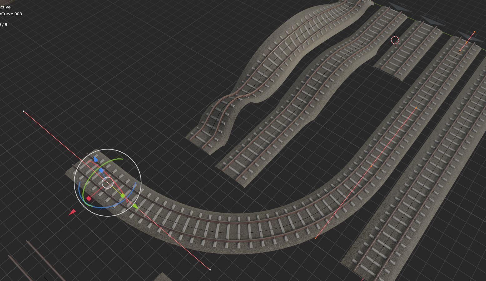 Railroad Parts - Low-Poly and Curve-Based Low-poly 3D model_12