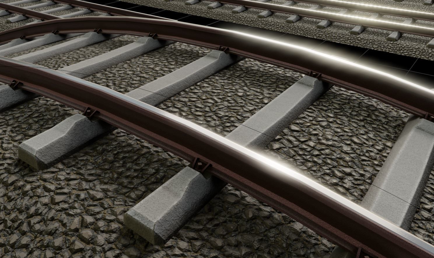 Railroad Parts - Low-Poly and Curve-Based Low-poly 3D model_26
