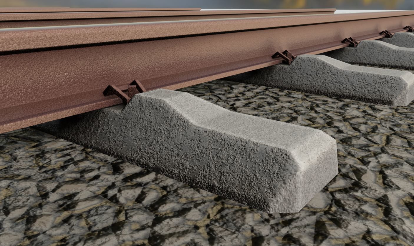 Railroad Parts - Low-Poly and Curve-Based Low-poly 3D model_8
