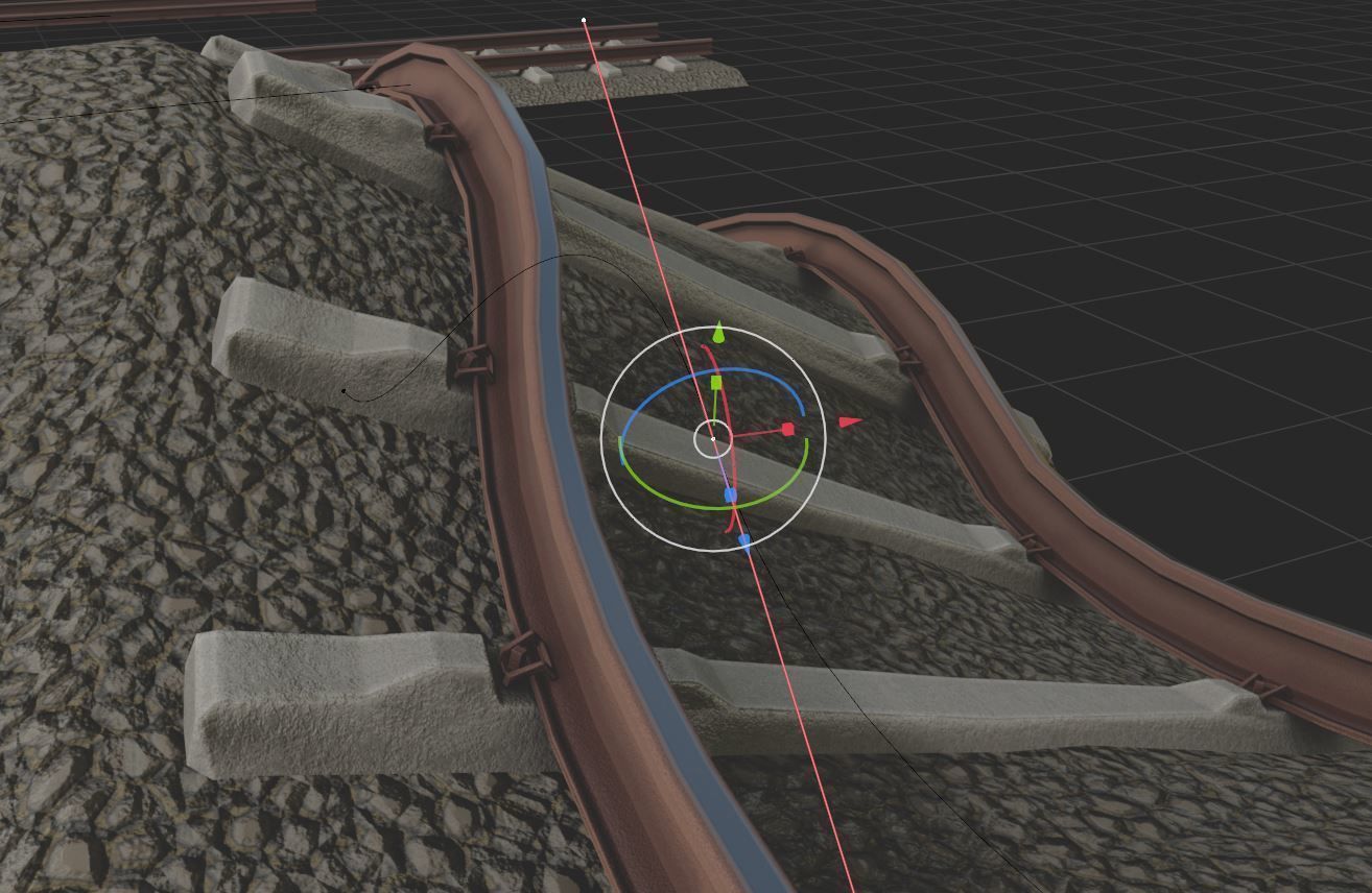 Railroad Parts - Low-Poly and Curve-Based Low-poly 3D model_29