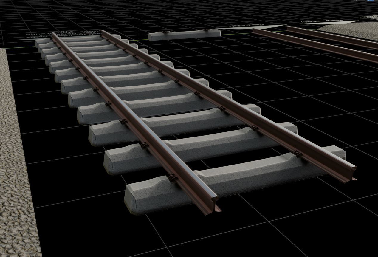 Railroad Parts - Low-Poly and Curve-Based Low-poly 3D model_27