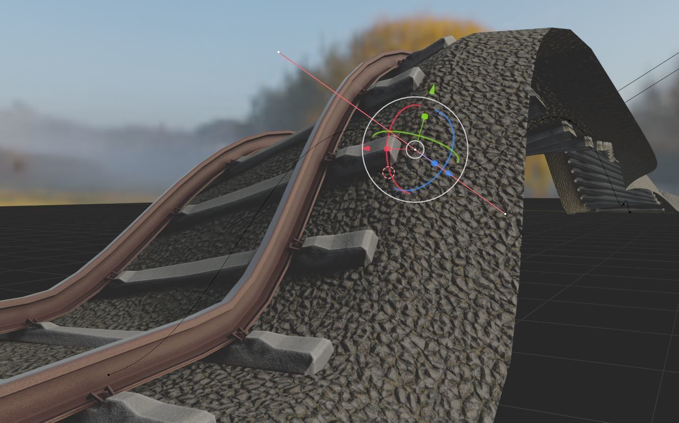 Railroad Parts - Low-Poly and Curve-Based Low-poly 3D model_28