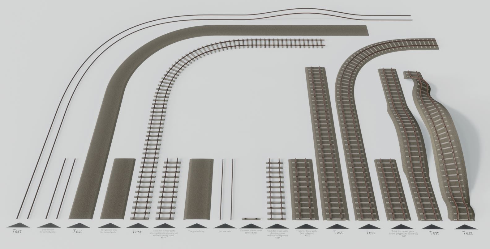 Railroad Parts - Low-Poly and Curve-Based Low-poly 3D model_1
