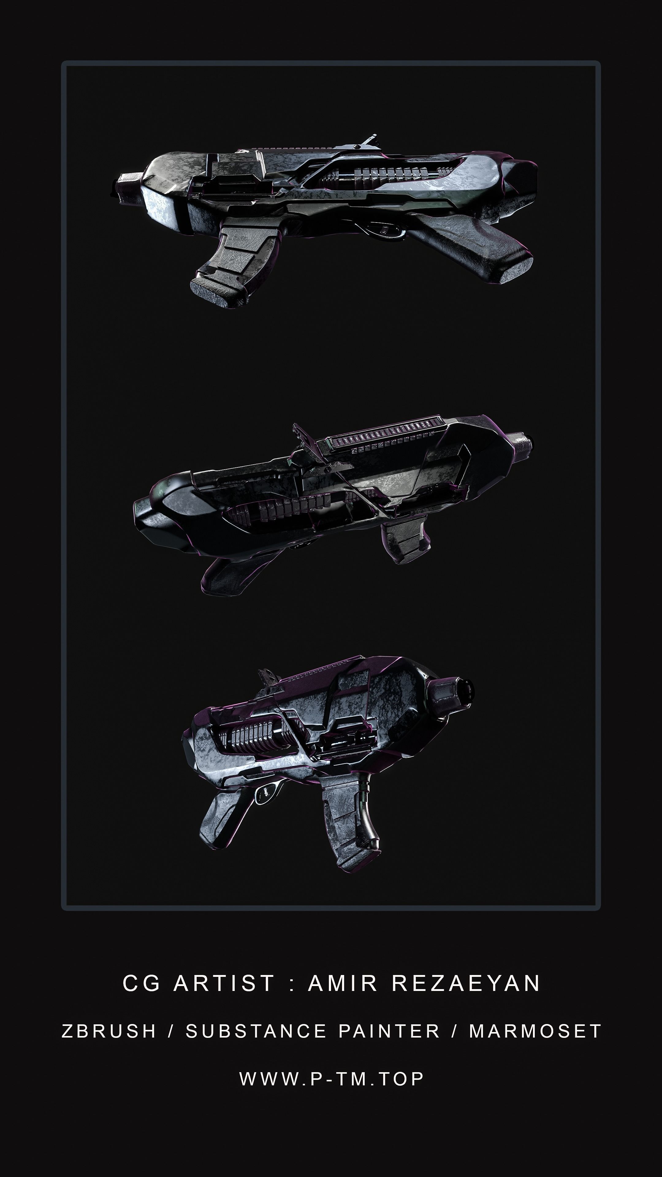 Sci-fi Gun PTM - Amir Rezaeyan 3D model_5