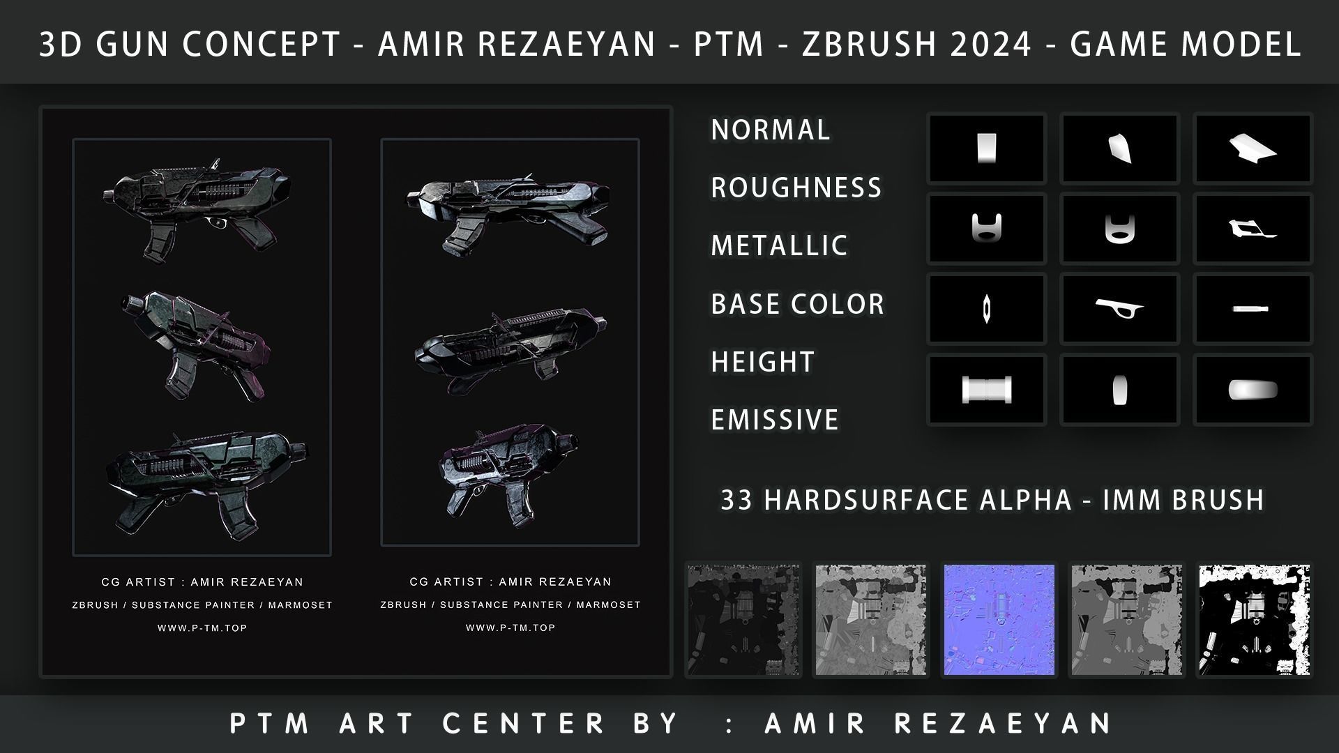 Sci-fi Gun PTM - Amir Rezaeyan 3D model_3